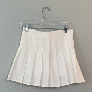 White Pleated Mini Skirt Size S NWT